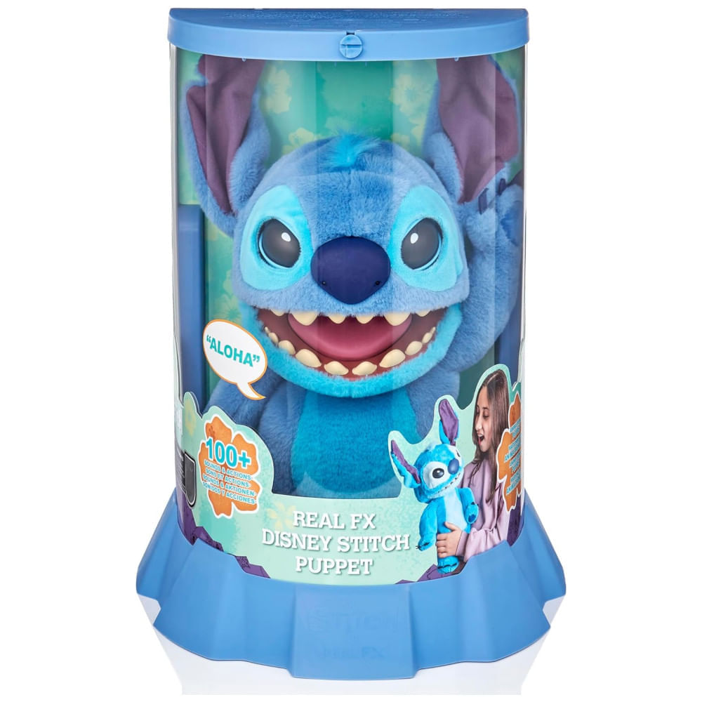 Miniatura Pelúcia Stitch Interativa e Realista com 100 Combinações de Ação e Som, Sensor de Toque no Nariz e Muito Mais, Wow Stuff