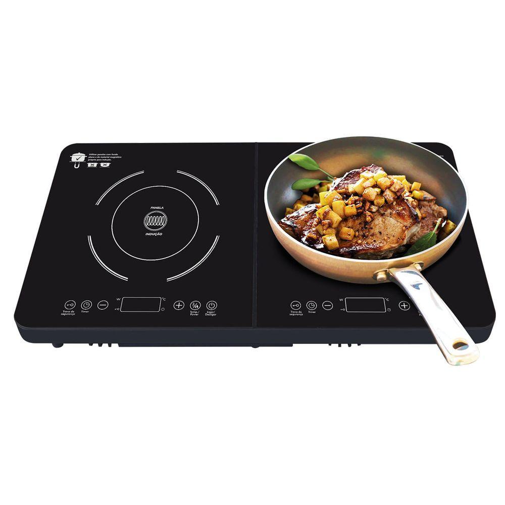 Miniatura Cooktop de Indução Portátil Philco 2 queimadores PCT20P 110V