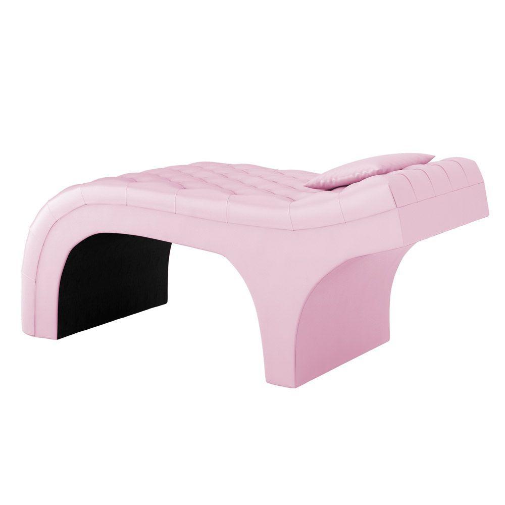 Miniatura Maca Salão De Beleza E Puff 190X70Cm Suede Rosa