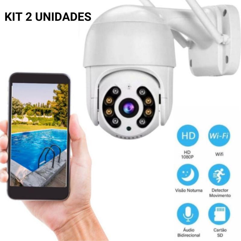 Miniatura Kit 2 Wifi Ip Camera Ipc 360 Wireless Sem Fio A Prova Dágua