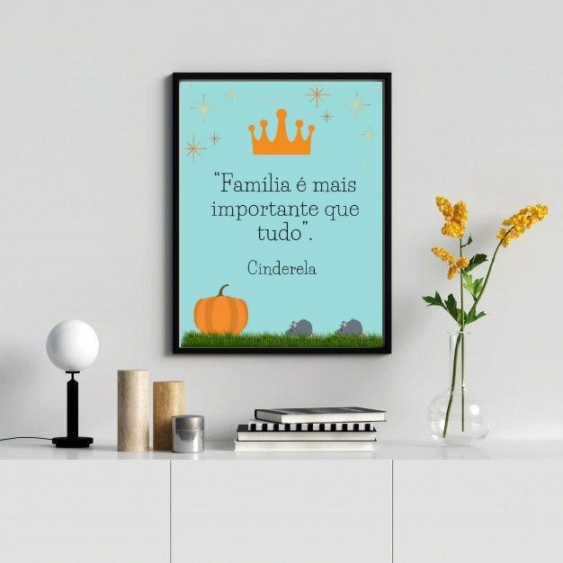 Miniatura Quadro Família 33x24cm Madeira Preta