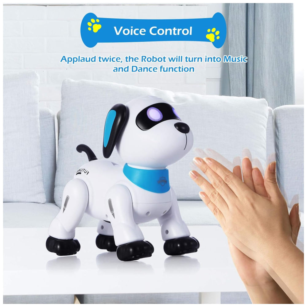 Miniatura Robô Cachorro Yiman de Controle Remoto,Robô Inteligente Programável para Crianças 3+, Dança Interativa, Som, LED nos Olhos, Brinquedo Eletrônico.