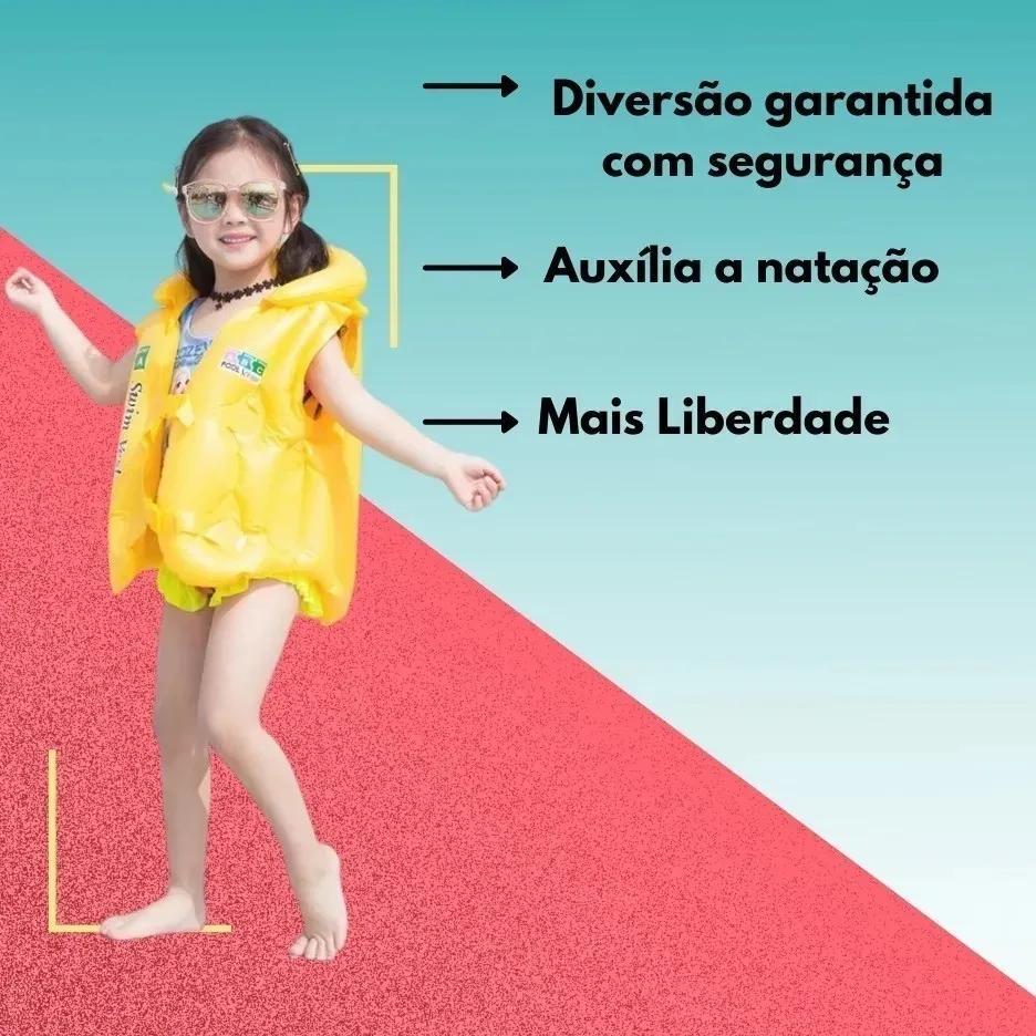 Miniatura Colete Inflável Infantil Segurança Pisci Amarelo P