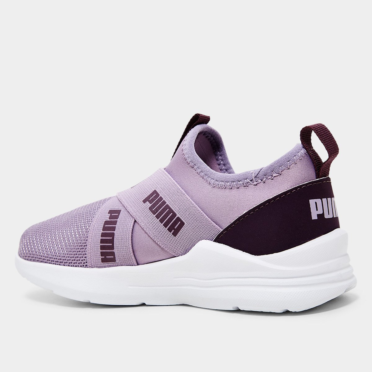 Miniatura Tênis Infantil Puma Wired Run Slip On BDP Branco+Lilás - 26
