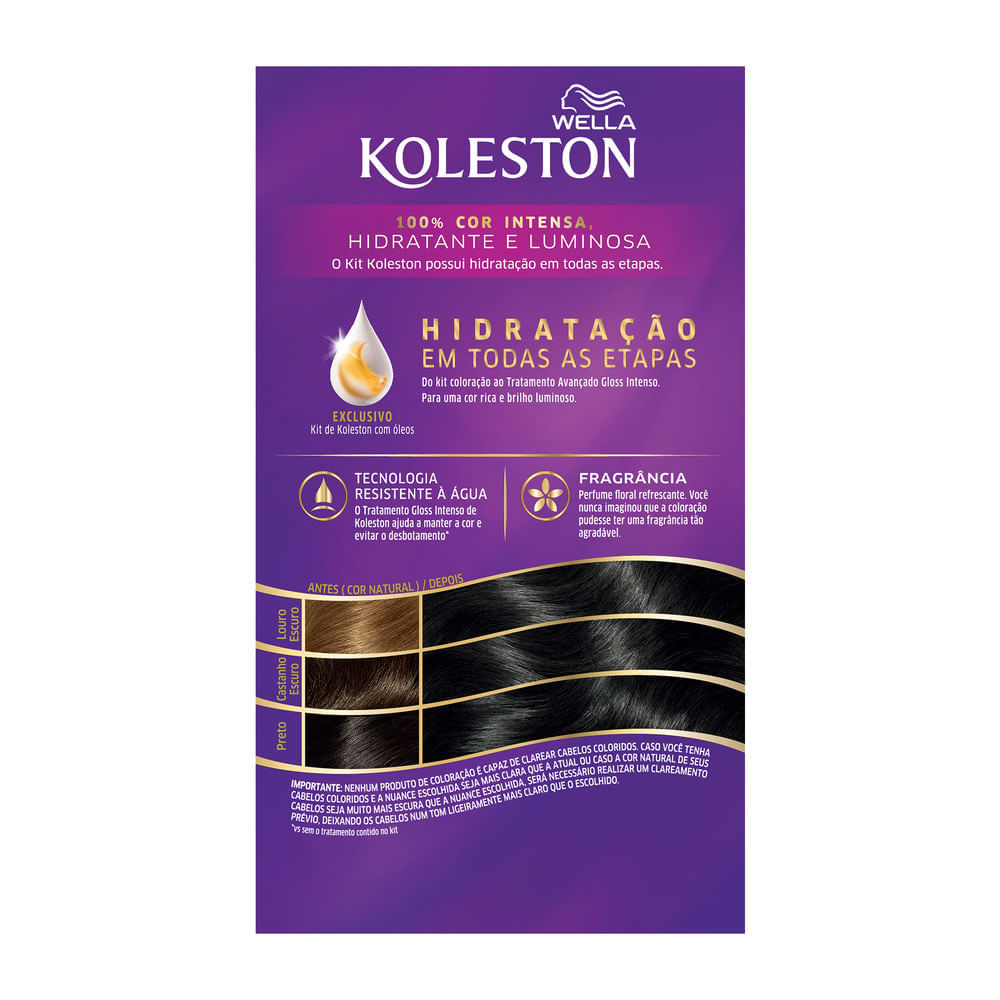 Miniatura Tinta de Cabelo Koleston Preto 20