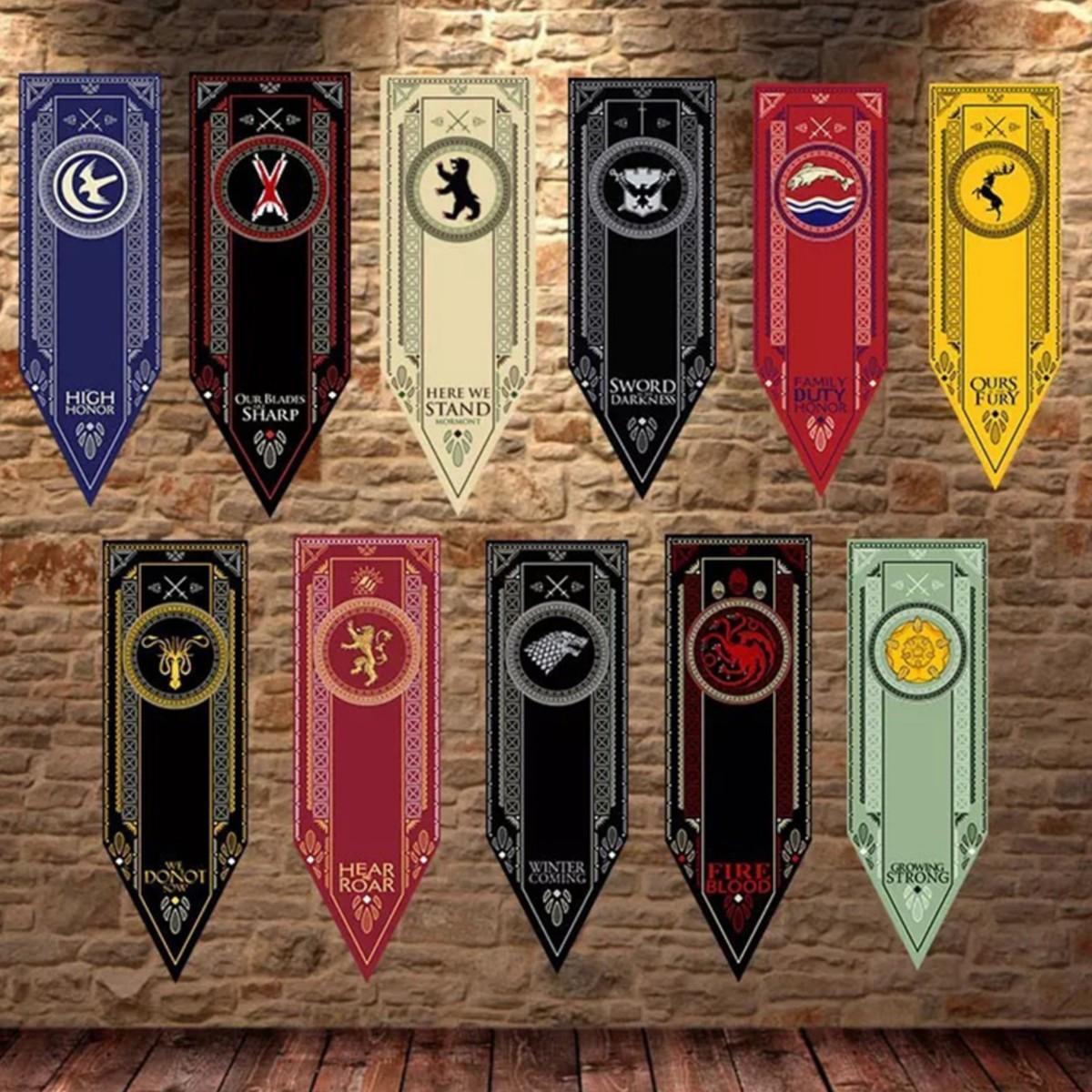 Miniatura Bandeira Flâmula Com Brasão Casa Arryn Game Of Thrones