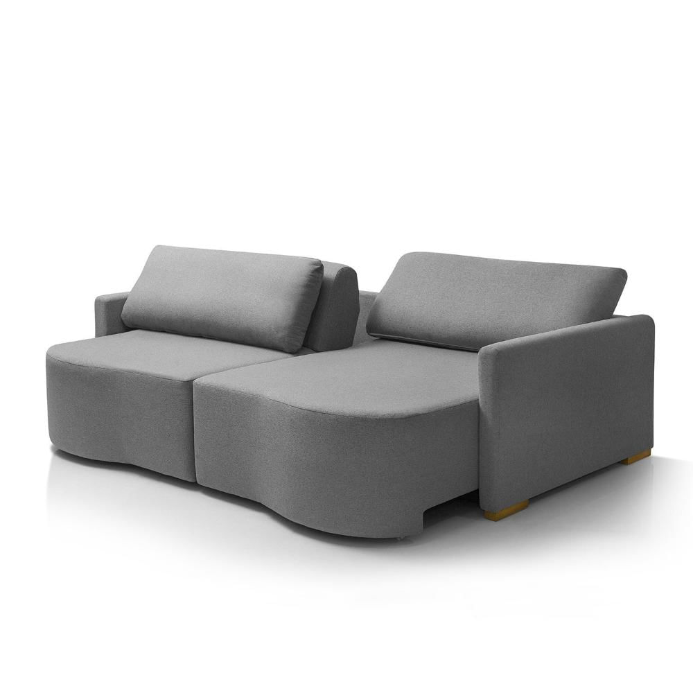 Miniatura Sofá Cama Retrátil 2 Lugares 184 cm Moscow Cinza Escuro