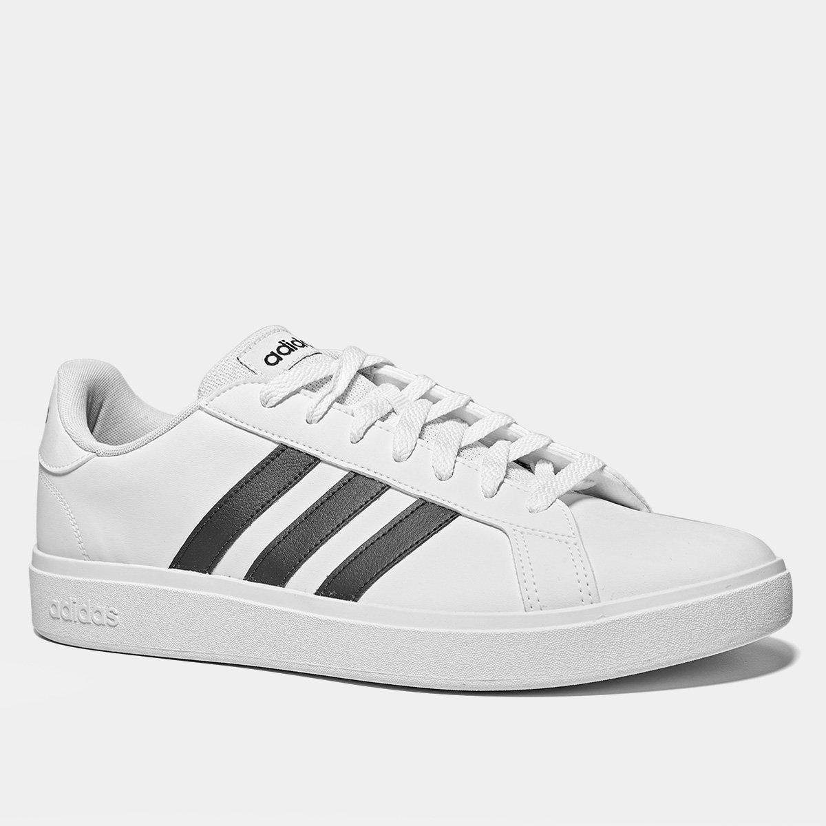 Miniatura Tênis Masculino Adidas Grand Court Base Branco+Preto - 34