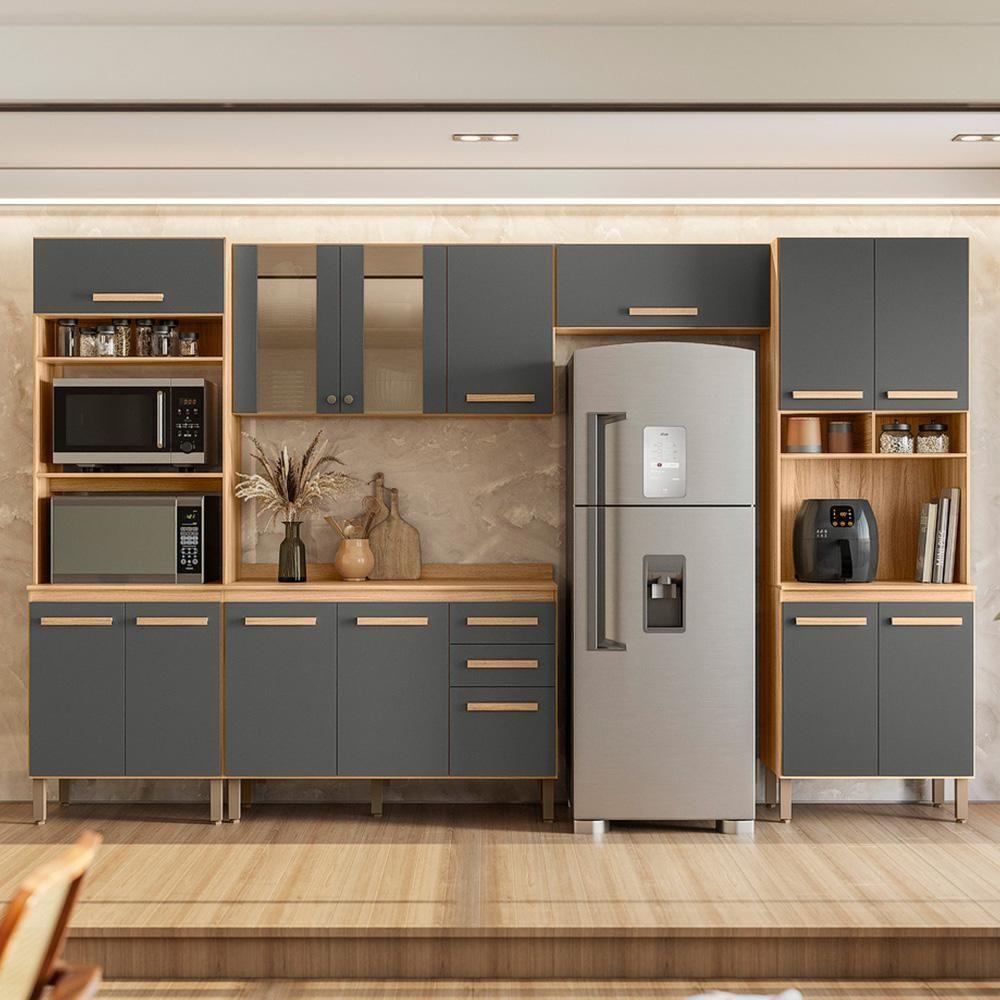 Miniatura Cozinha Modulada Intenza Zoe 5 Peças Freijó-chumbo - Nicioli Freijó-chumbo