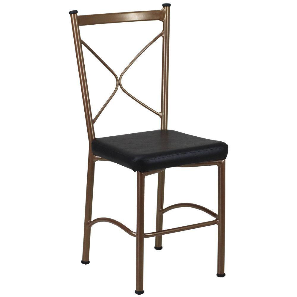 Miniatura Cadeira Buffet Em Alumínio Bronze Com Preto