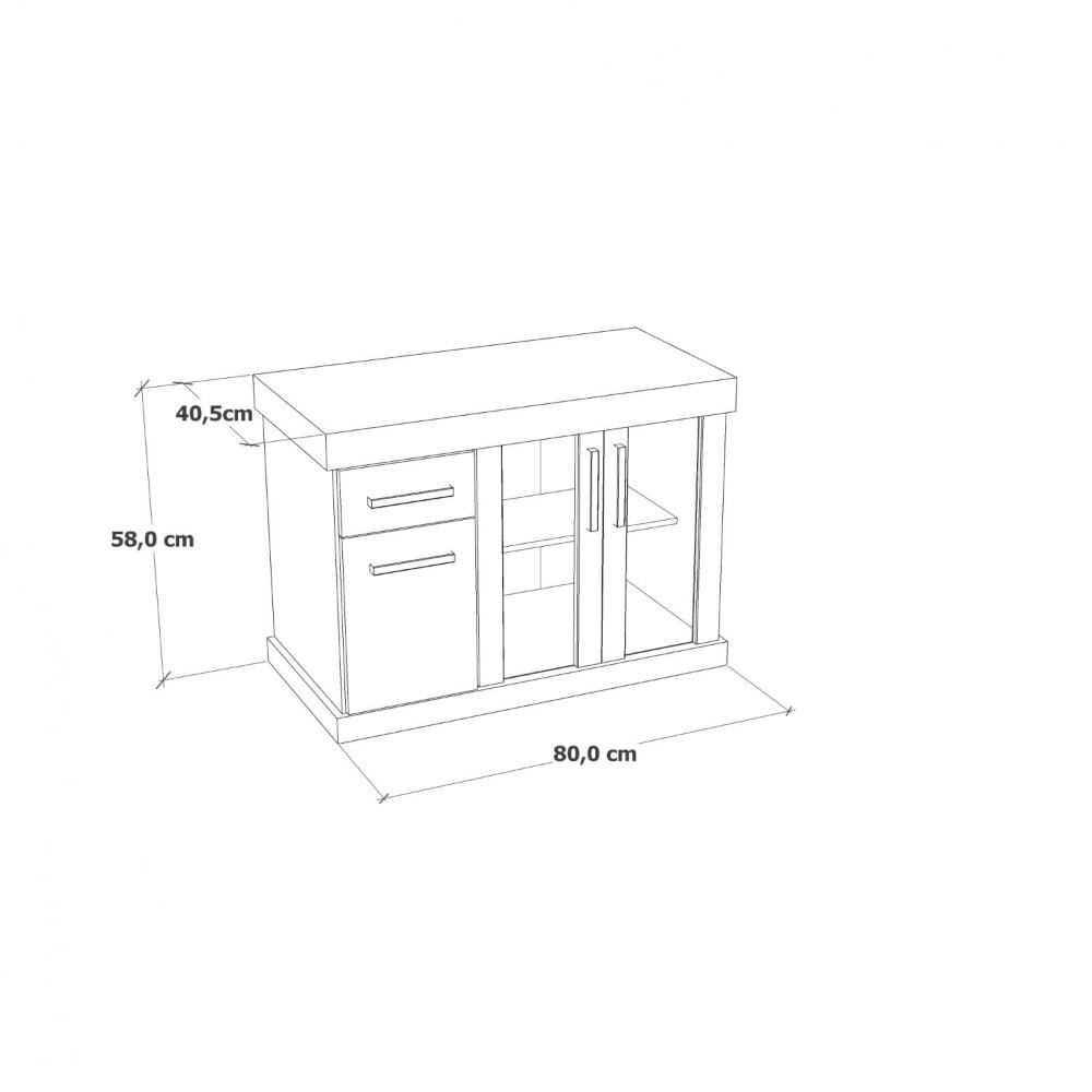 Miniatura Gabinete Atacama 2 Portas e 2 Gavetas Darabas Agardi Terracota