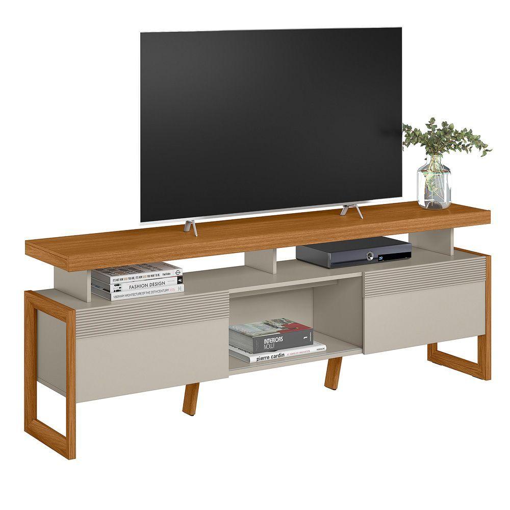 Miniatura Rack Para Salar Estar Tv 70 Pol 180cm Estocolmo L01 Nature Off White Clique Chique