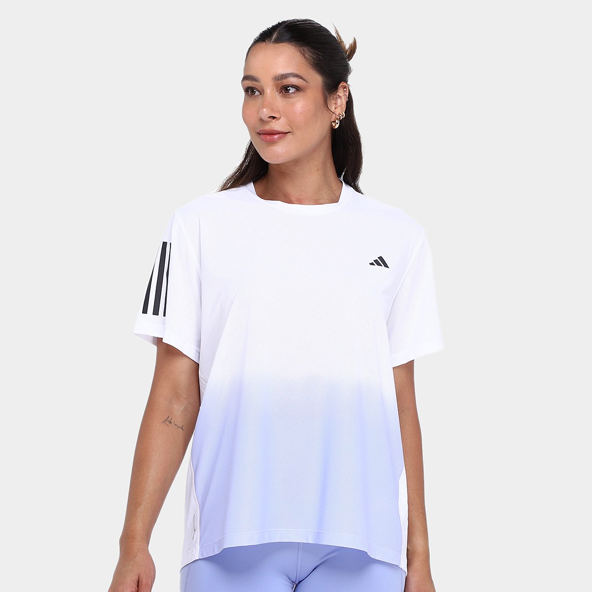 Miniatura Camiseta Adidas Own The Run Base Feminina Branco+Roxo - G