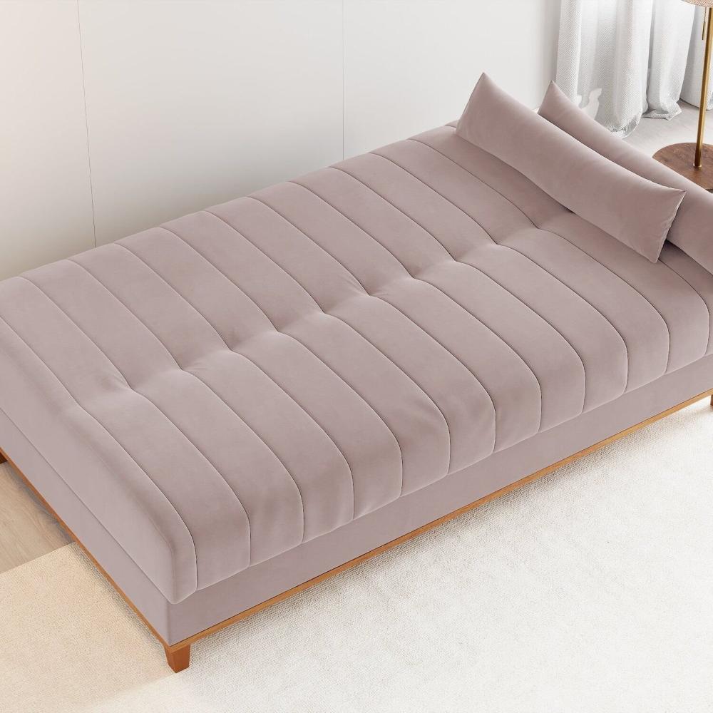 Miniatura Sofá Cama 180cm Reclinável 3 Lugares Rosa