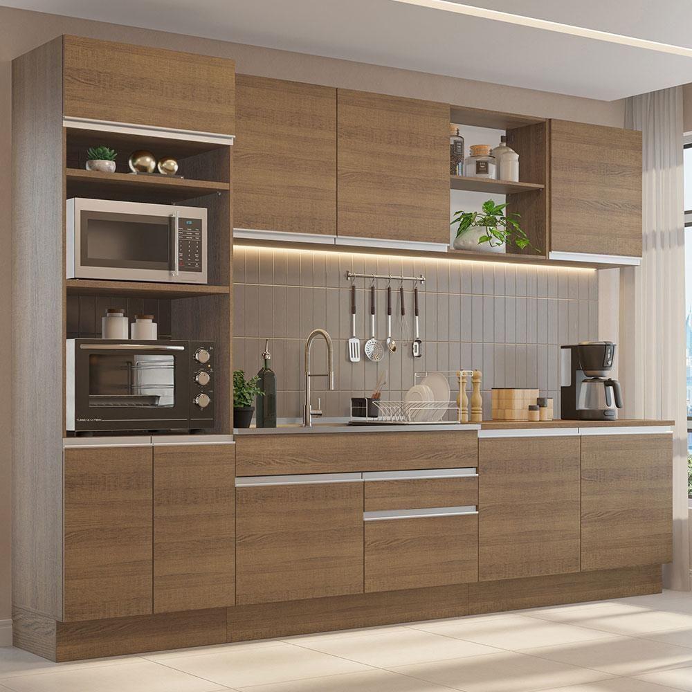 Miniatura Armário De Cozinha Completa 310cm Rustic Glamy 02 Rustic