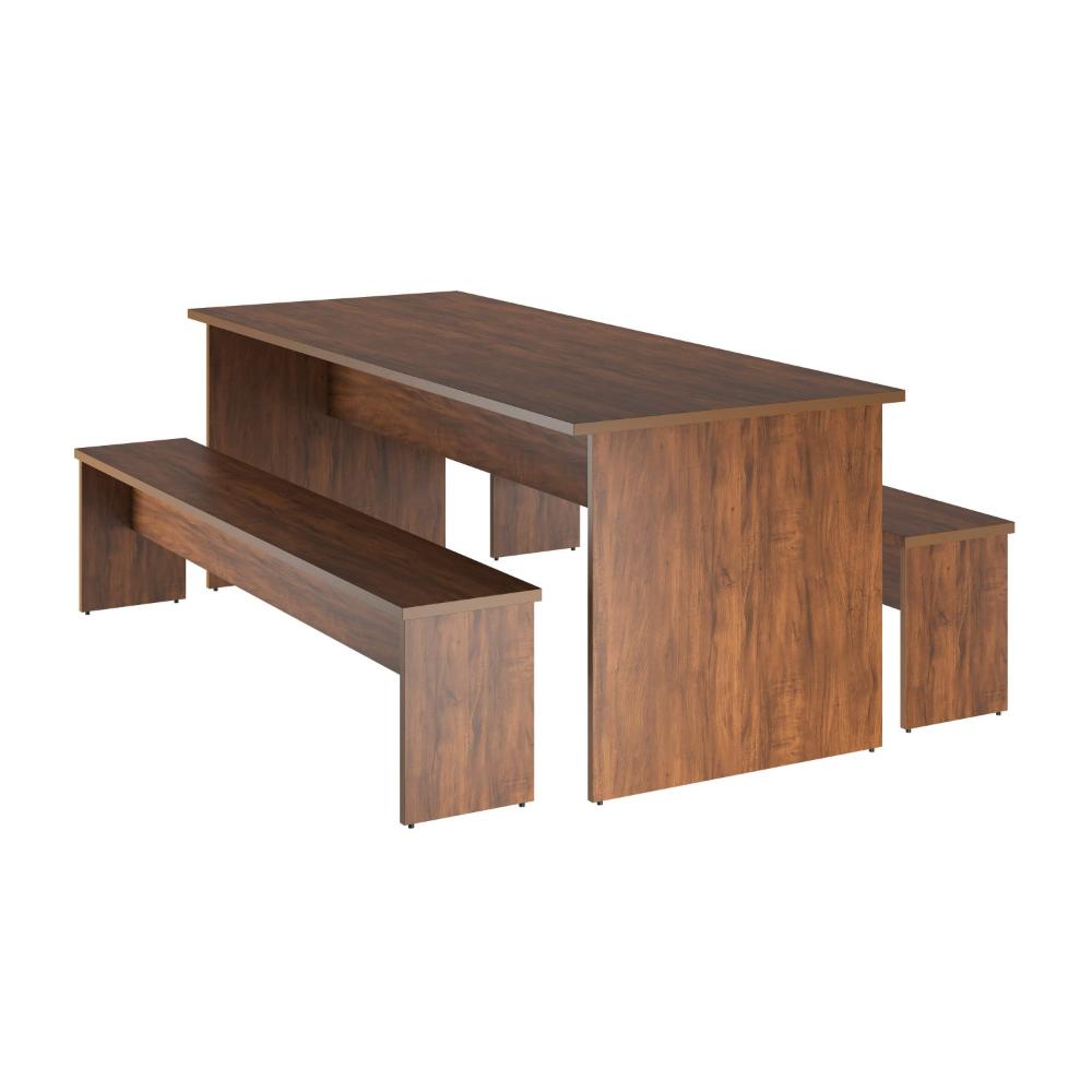 Miniatura Conjunto Mesa e 2 Bancos Festivo Life Espresso Móveis Pinho Conjunto Mesa e 2 Bancos Festivo Life Espresso Móveis