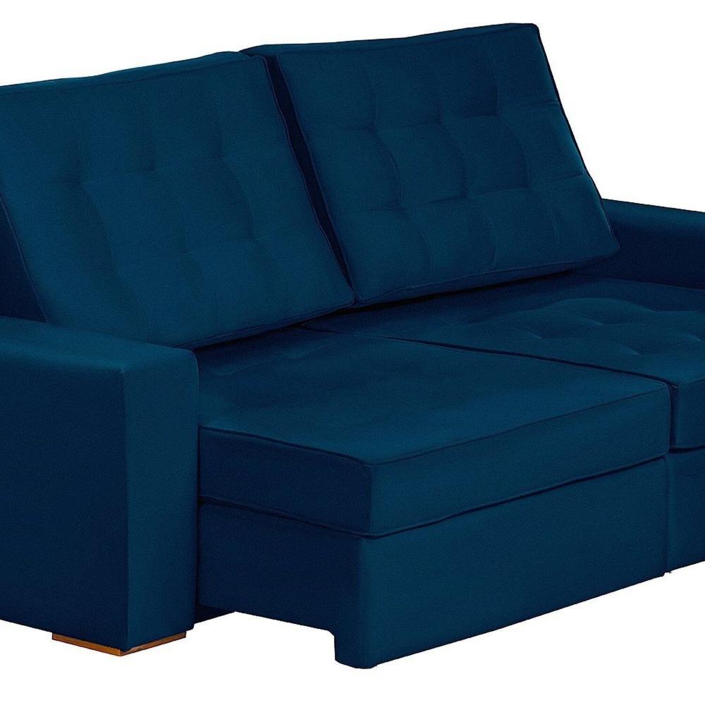 Sofá Curitiba Modular 3 Lugares 230cm Retrátil Reclinável Yescasa Azul