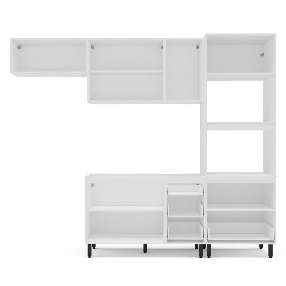 Miniatura Cozinha Completa 4 Peças 224,5cm X 270cm Amara Branco/Verde Oliva
