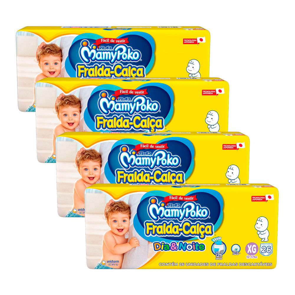 Miniatura Kit 4X Fralda Calça MamyPoko Dia e Noite Tamanho XG 26 Fraldas Descartáve Kit 4 Fralda Calça MamyPoko Dia e Noite Tamanho XG 26 Fraldas Descartáveis cada