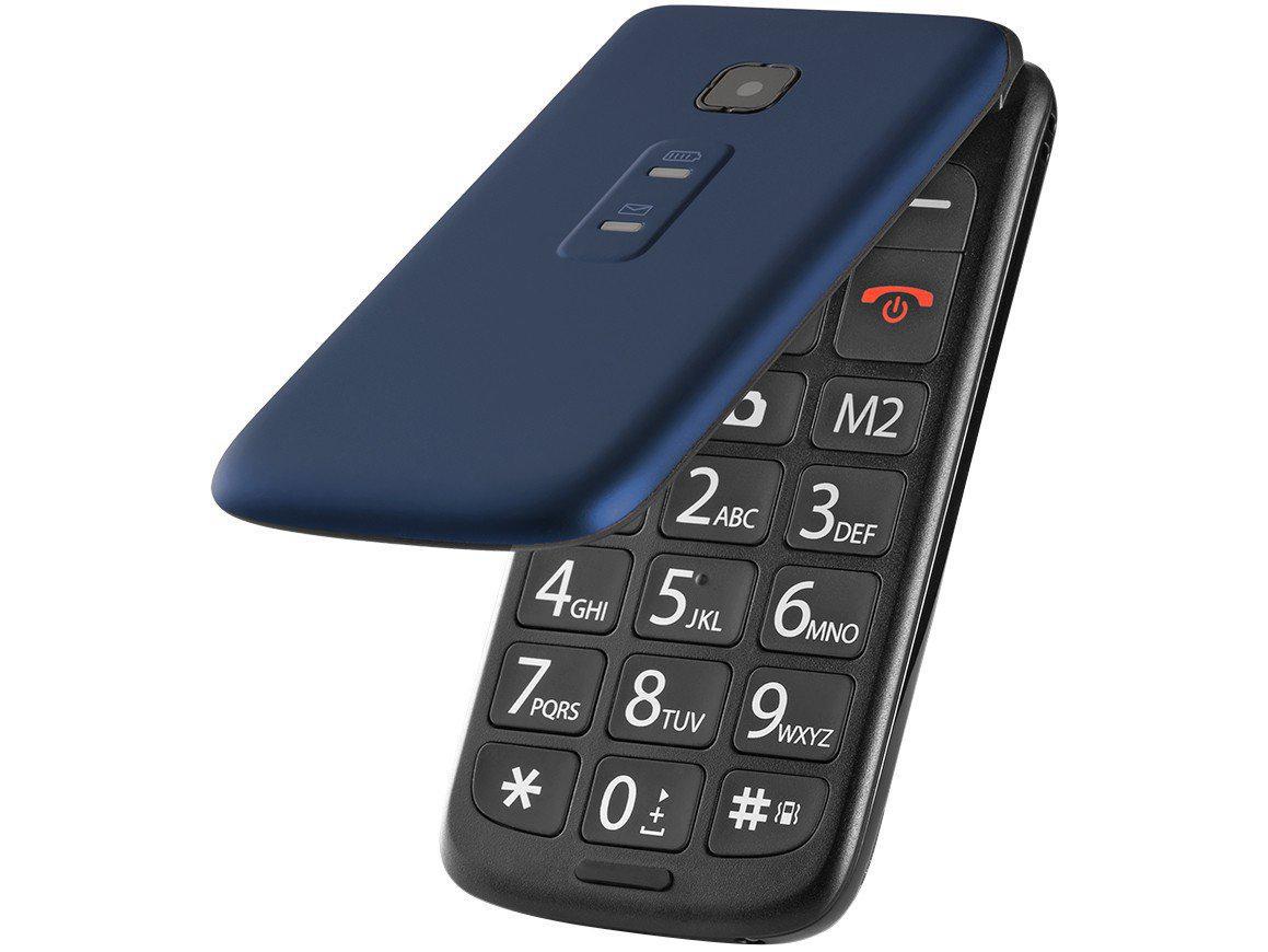 Miniatura Celular Vita Flip Botão Sos Bluetooth Multilaser Azul