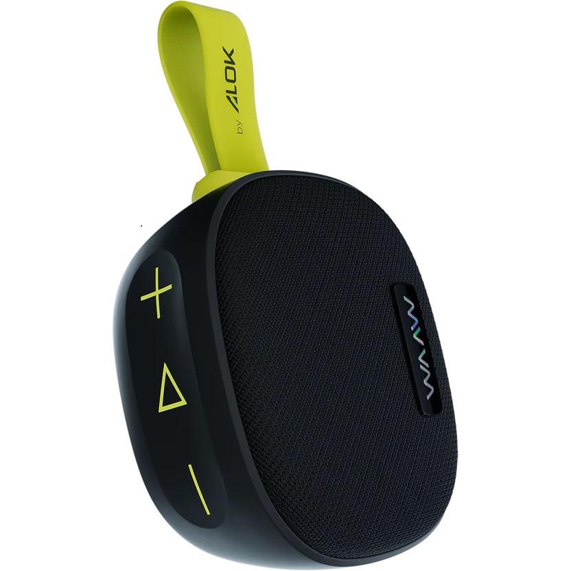 Miniatura Caixa De Som Waaw Bluetooth Speaker Preto E Verde WAAW0002