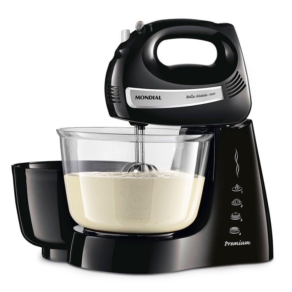 Miniatura Batedeira Mondial Bella Massa B-23 Np Batedeira-220v-preto/inox 220V