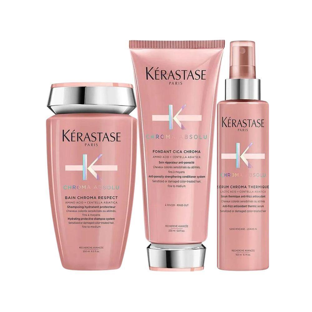 Miniatura Kit Kérastase Chroma Absolu Shampoo Condicionador Leave-In