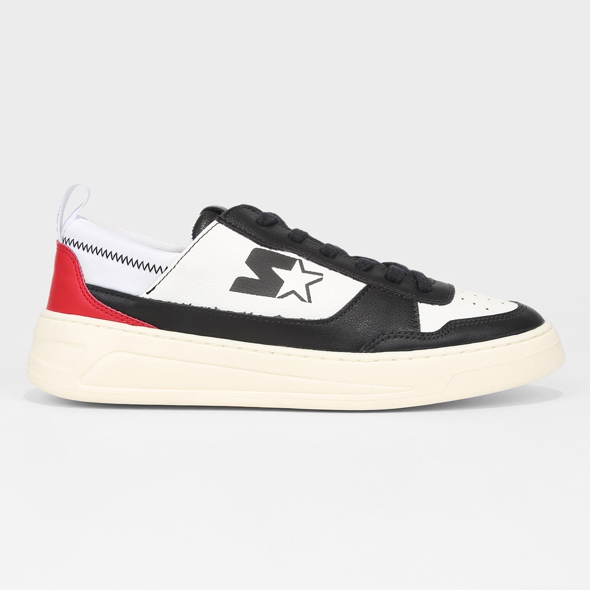 Miniatura Tênis Starter Cano Baixo Feminino Preto+Vermelho - 34