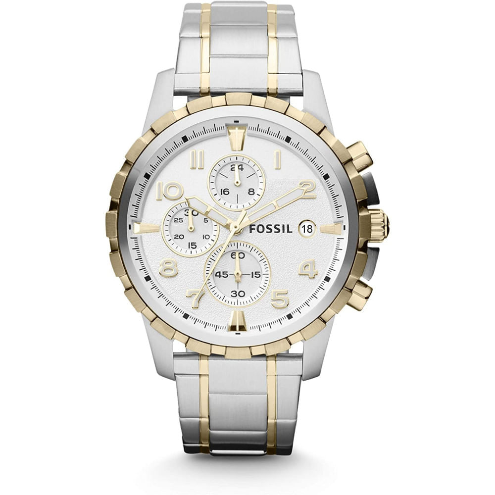 Miniatura Fossil Relógio Masculino Original de Quartzo com Cronógrafo d e Aço Inoxidável FS4795