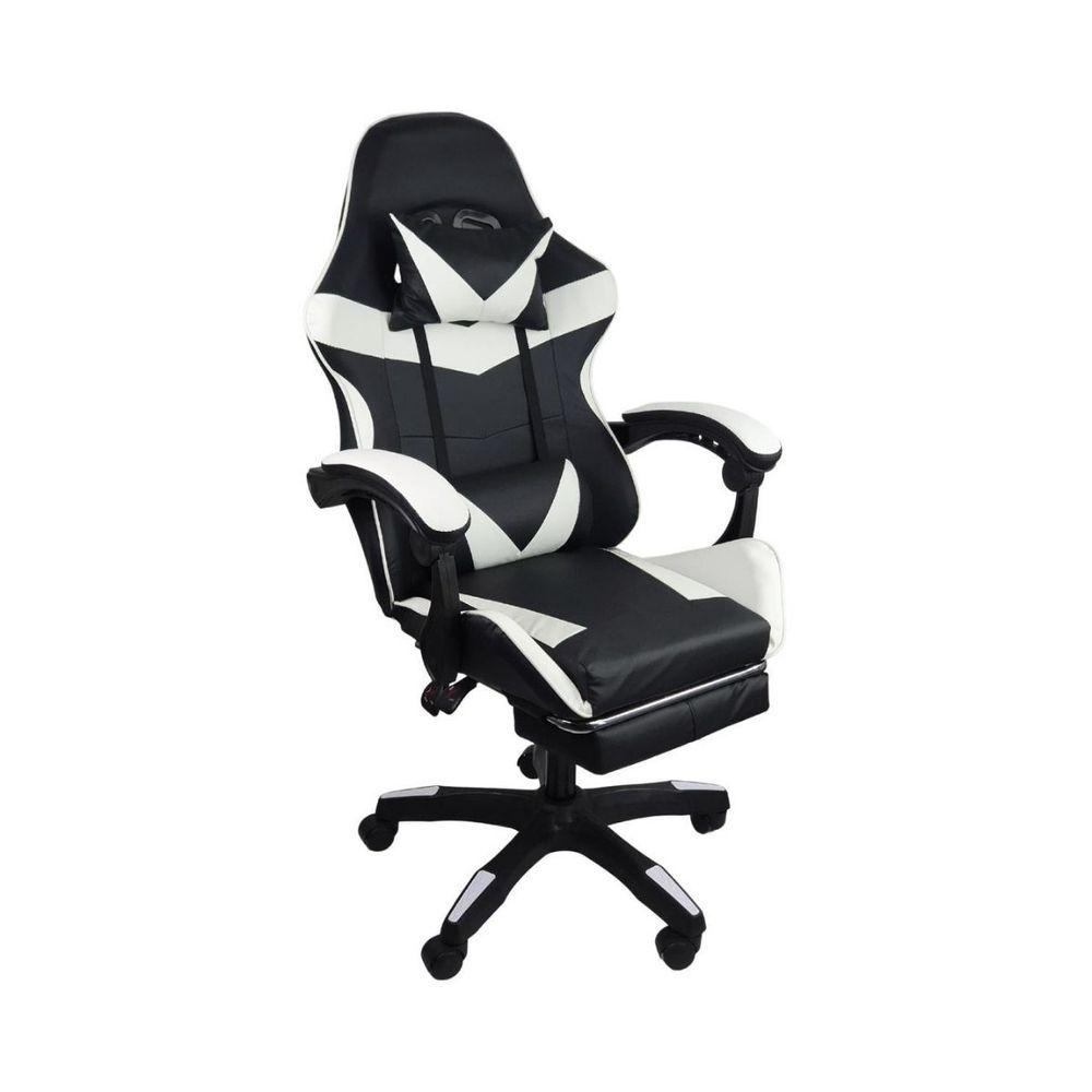 Cadeira Gamer Stillus Ergonômica Com Apoio Para Os Pés Preto E Branco
