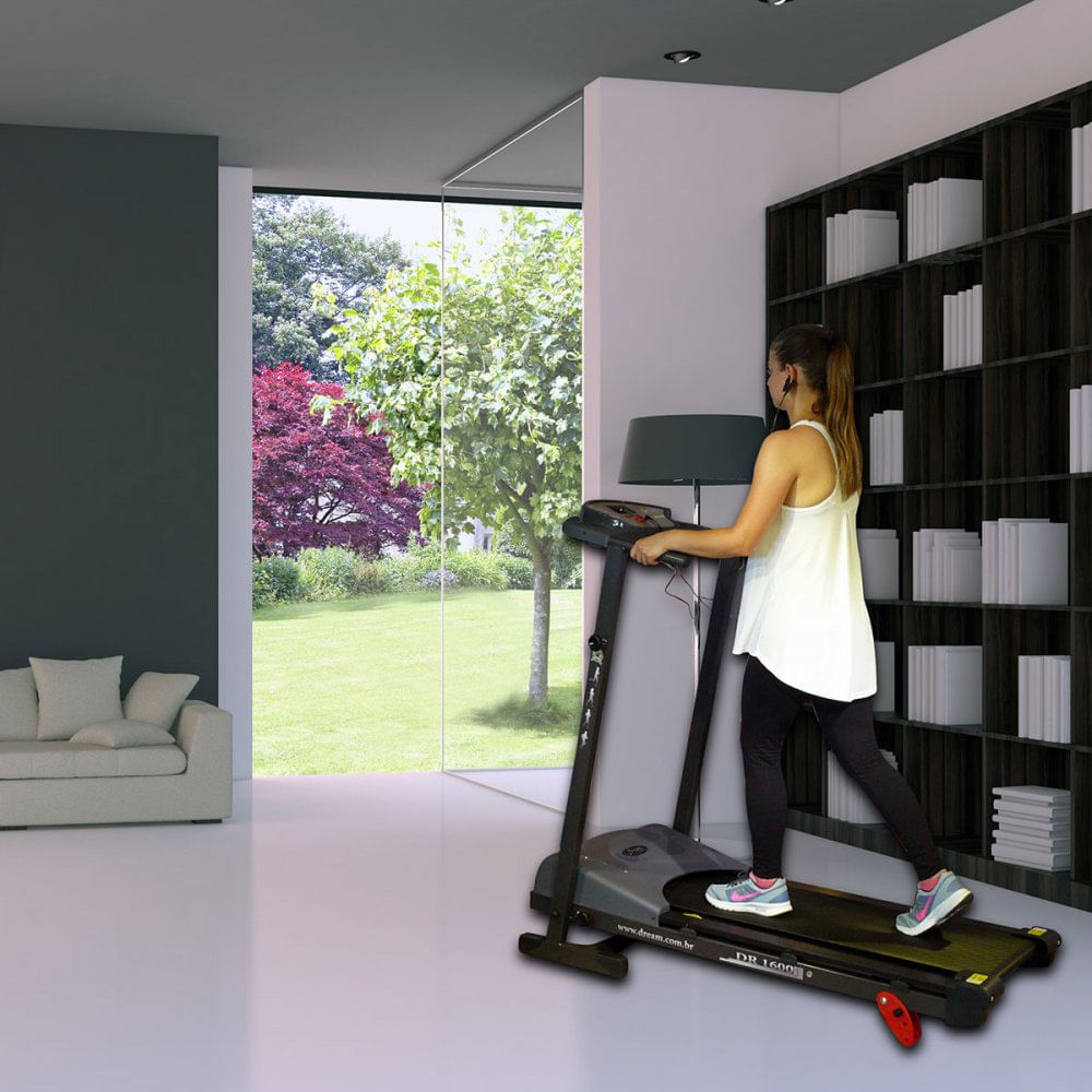 Esteira Eletrônica Dobrável Dream Fitness DR 1600 Cinza - Bivolt