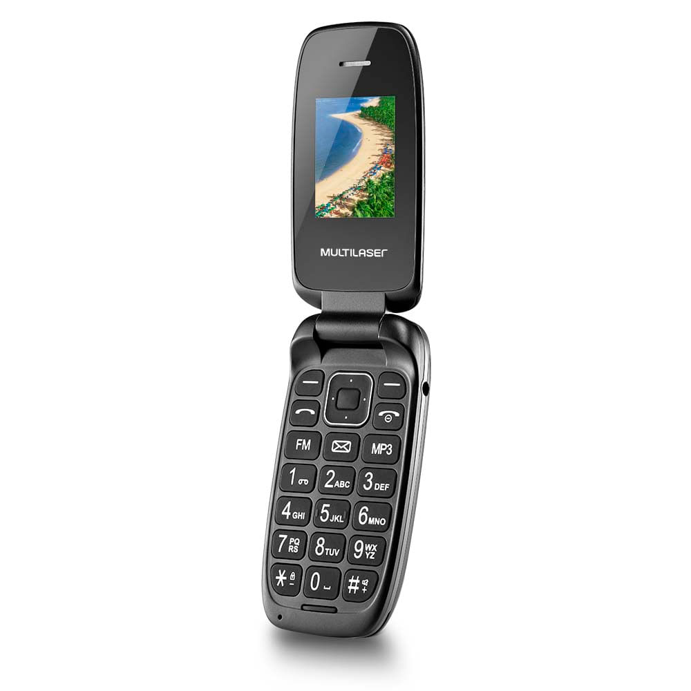 Miniatura Celular Flip Up Dual Chip MP3 P9022 Preto Multilaser