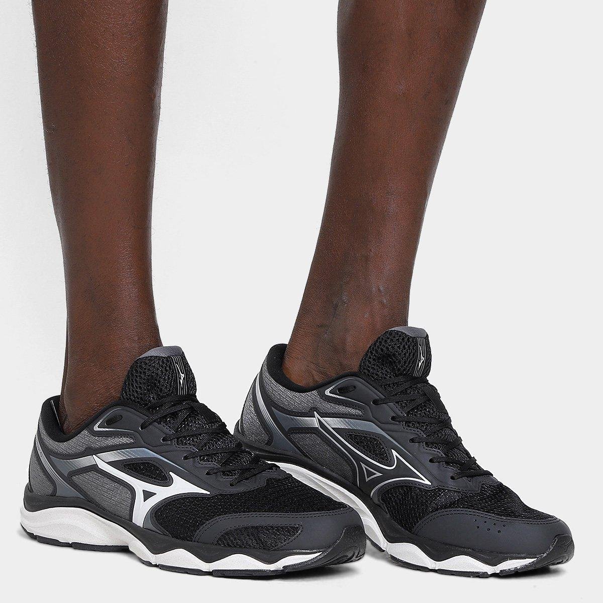 Miniatura Tênis Mizuno Hawk 5 Masculino Preto+Branco - 38