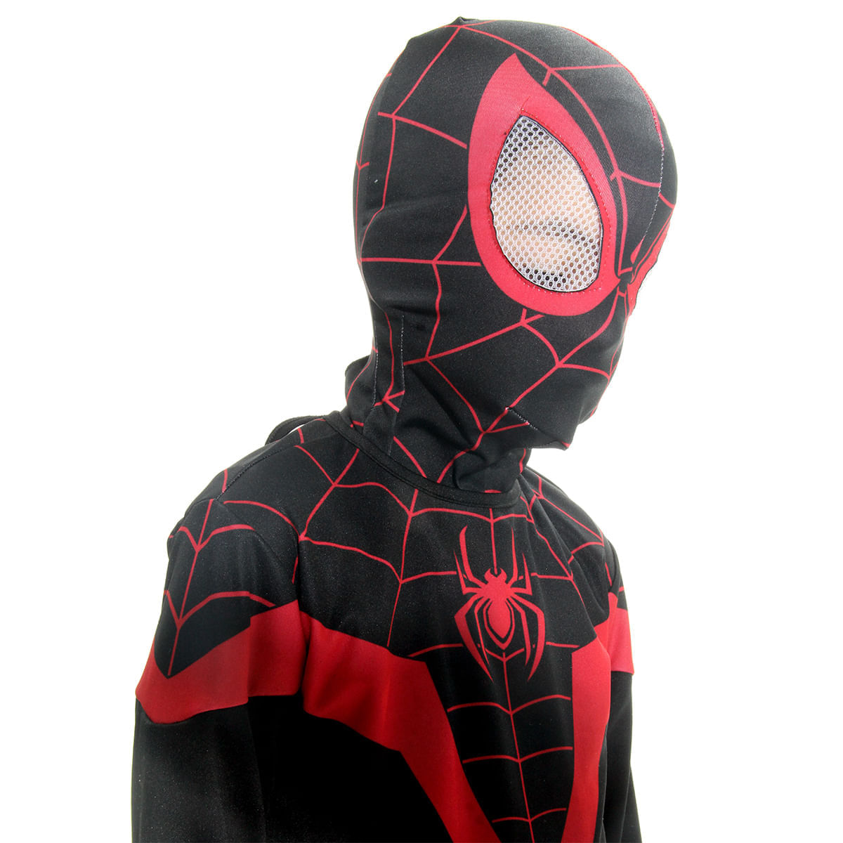 Miniatura Fantasia Infantil Homem Aranha Preto Miles Morales com Máscara - Marvel G