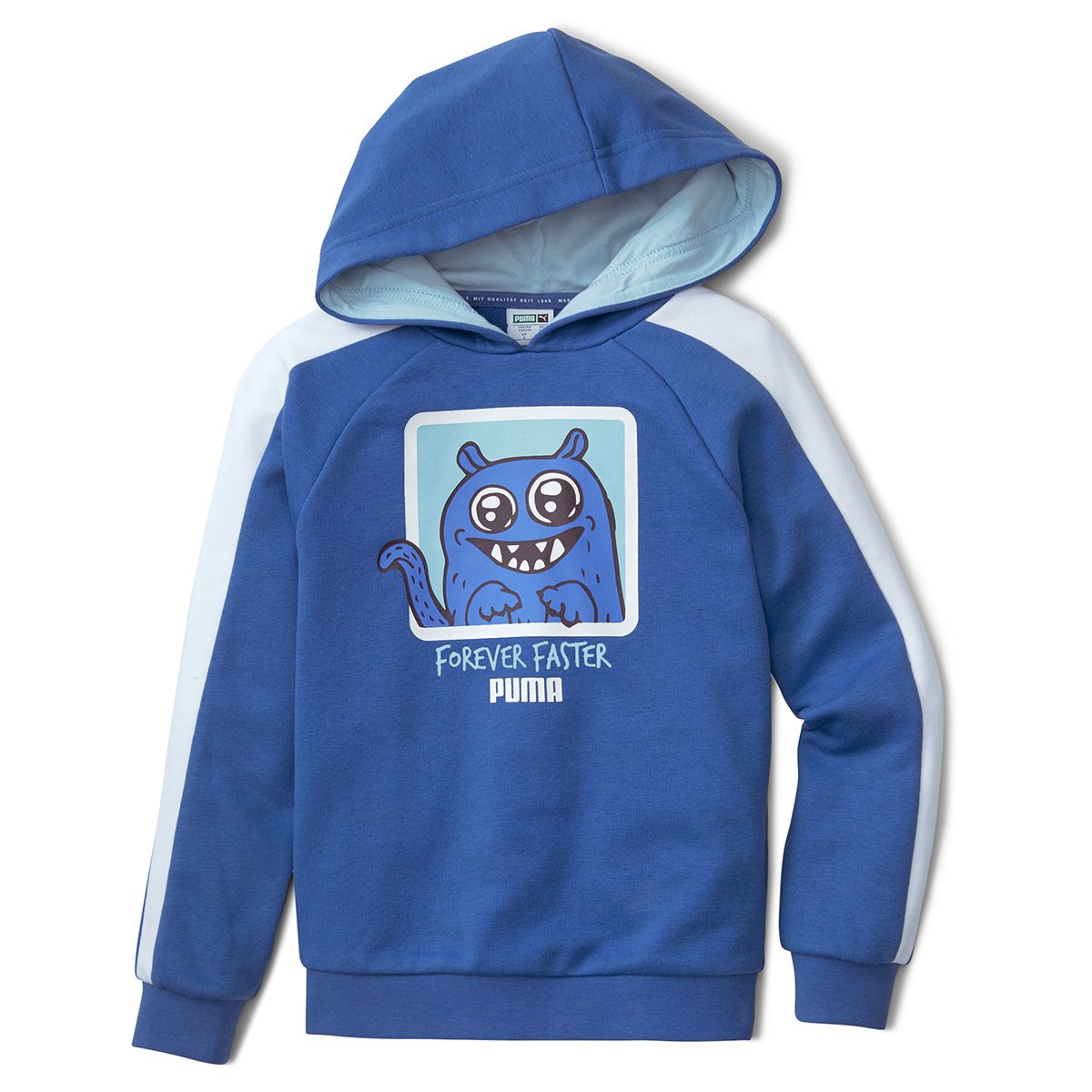 Miniatura Moletom Infantil Puma Monster Com Capuz Azul - 4-6M