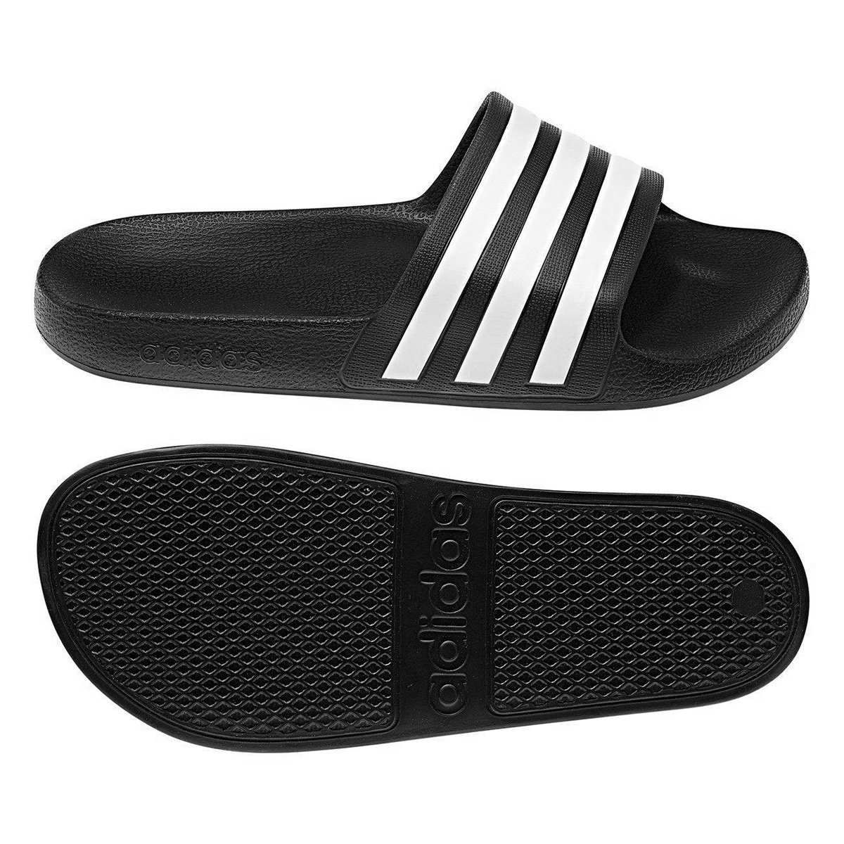 Miniatura Chinelo Adidas Adilette Unissex Preto+Branco - 34/35