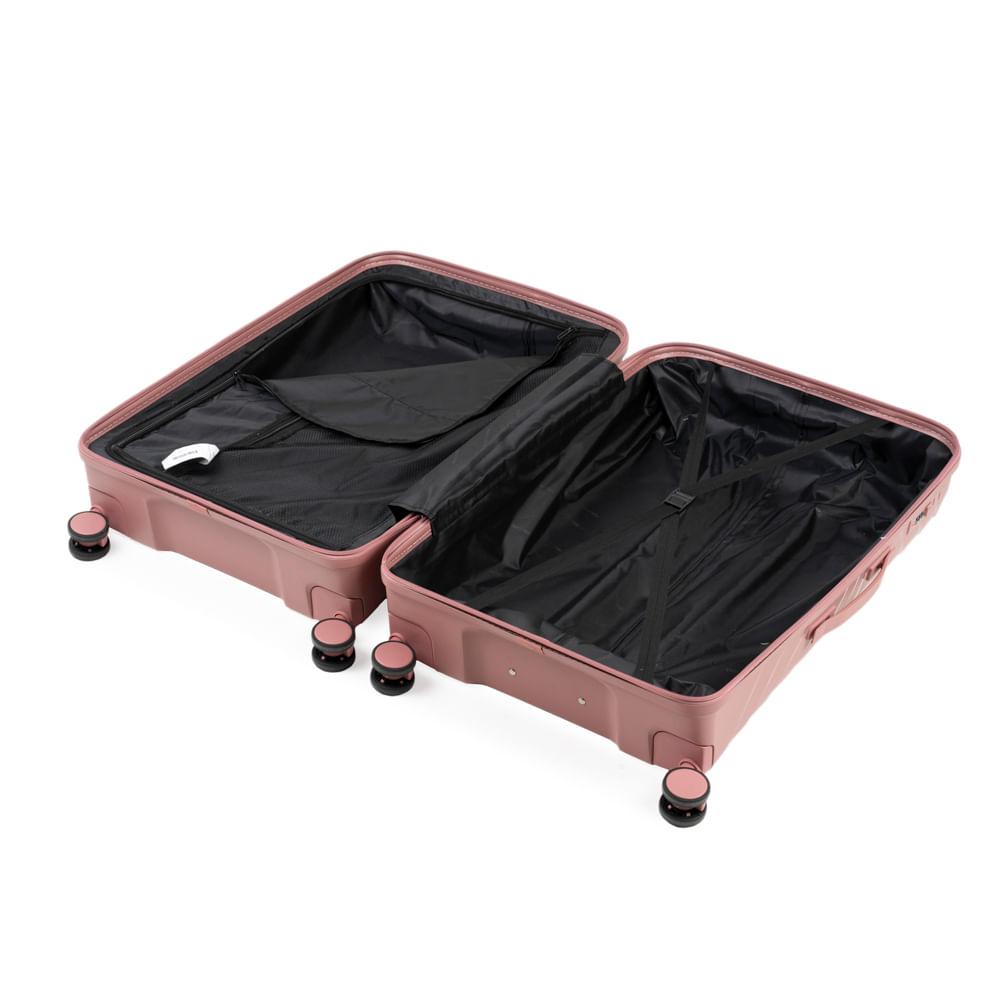 Mala de Viagem Grande 32 Kg Polipropileno 4 Rodas Rover Rose Rosé - G