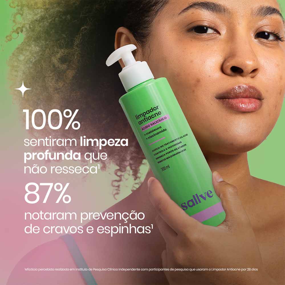 Miniatura Gel Espuma Limpador Facial Antiacne Sallve 300ml