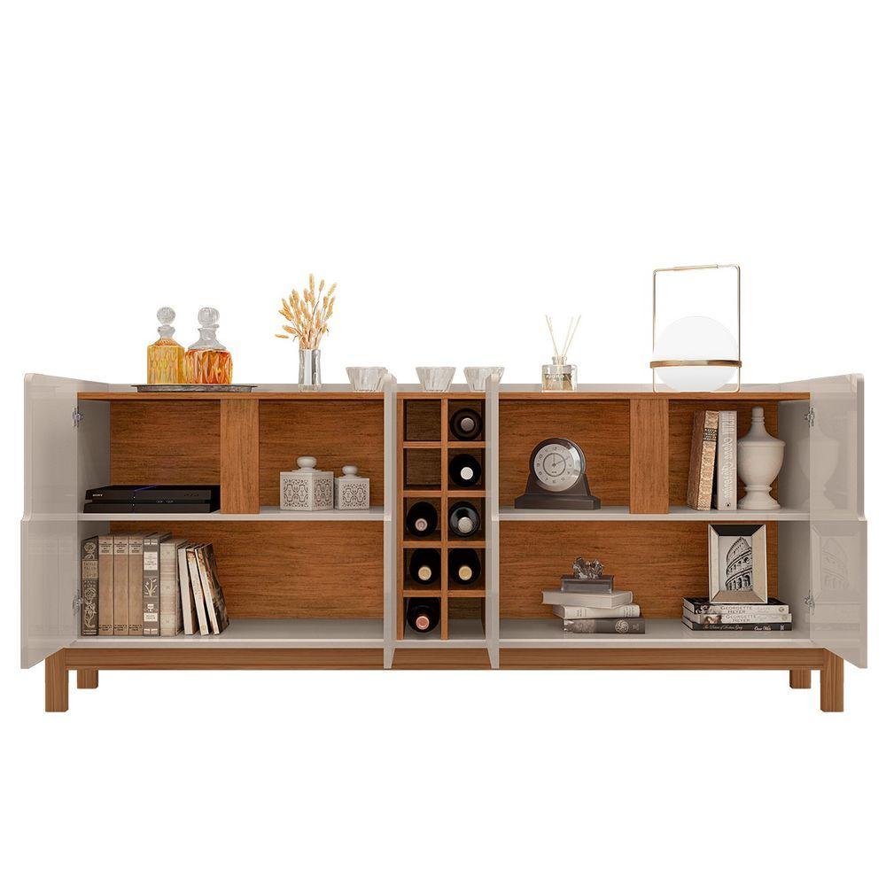 Miniatura Buffet Aparador Sala De Jantar 190cm Nay C14 Off White/cedro - Mpozenato