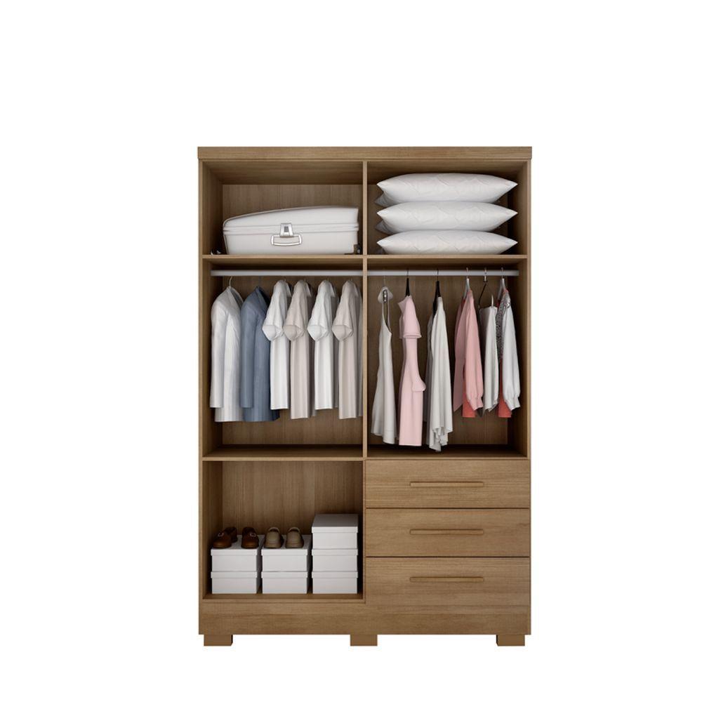 Miniatura Guarda Roupa Solteiro Com Pés 4 Portas 3 Gavetas Berlim-cumaru-fendi Móveis Novo Horizonte