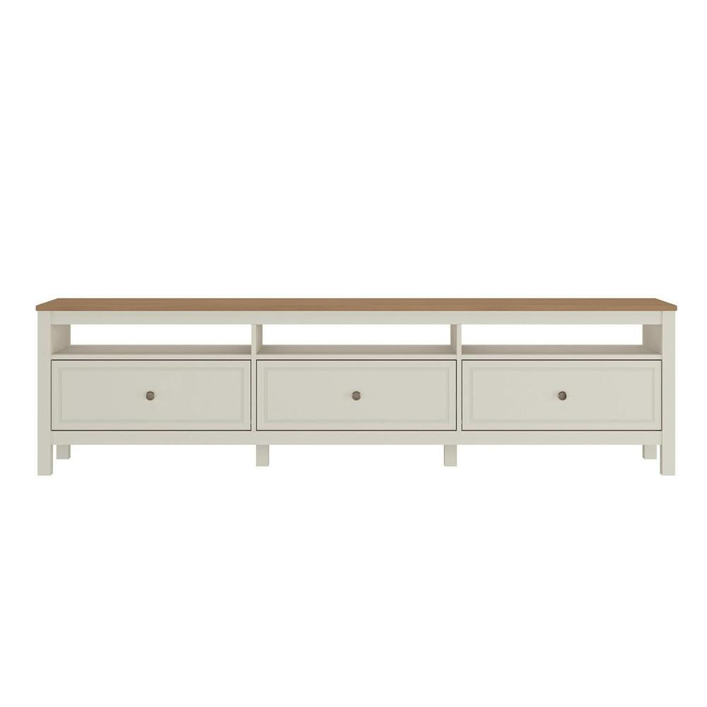 Rack para Tv 75 Polegadas 3 Gavetas 210cm Ananda Cabecasa Madeiramadeira Off-white/Mel