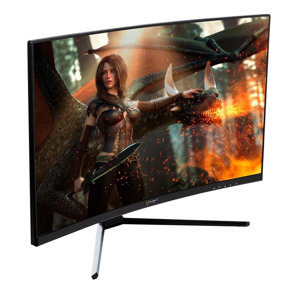 Miniatura Monitor Gamer Husky Storm 27' LED, Curvo, 180Hz, Full HD, 1ms, DisplayPort e HDMI, 99% sRGB, Adaptive Sync, Ajuste de Ângulo - HGMT001