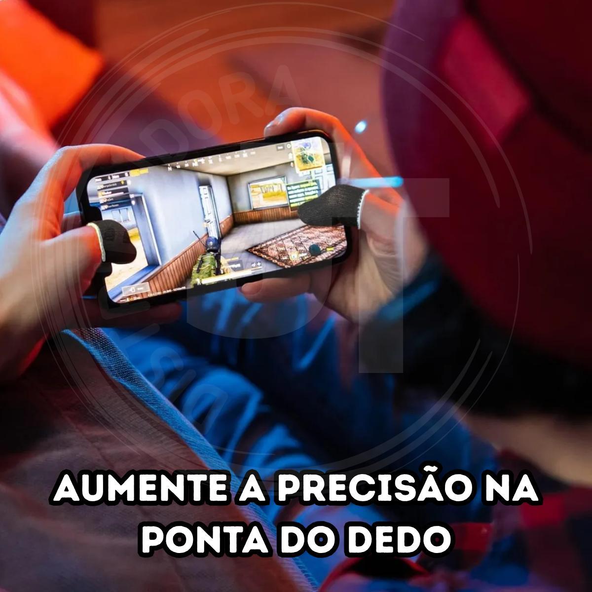 Kit 20 Luvas Dedo Fibra Prata Gamer Profissional Jogar Pubg