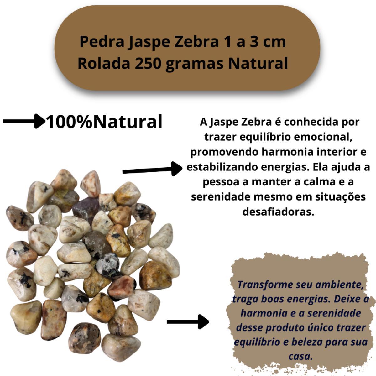 Miniatura Pedra Jaspe Zebra 1 A 3 Cm Rolada 250 Gramas Natural