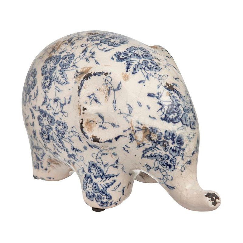 Miniatura Adorno Elefante Home Style Luso 14 cm AZUL