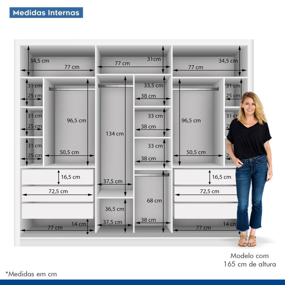 Miniatura Módulo Closet Casal 6 Gavetas Itália Minastex Branco