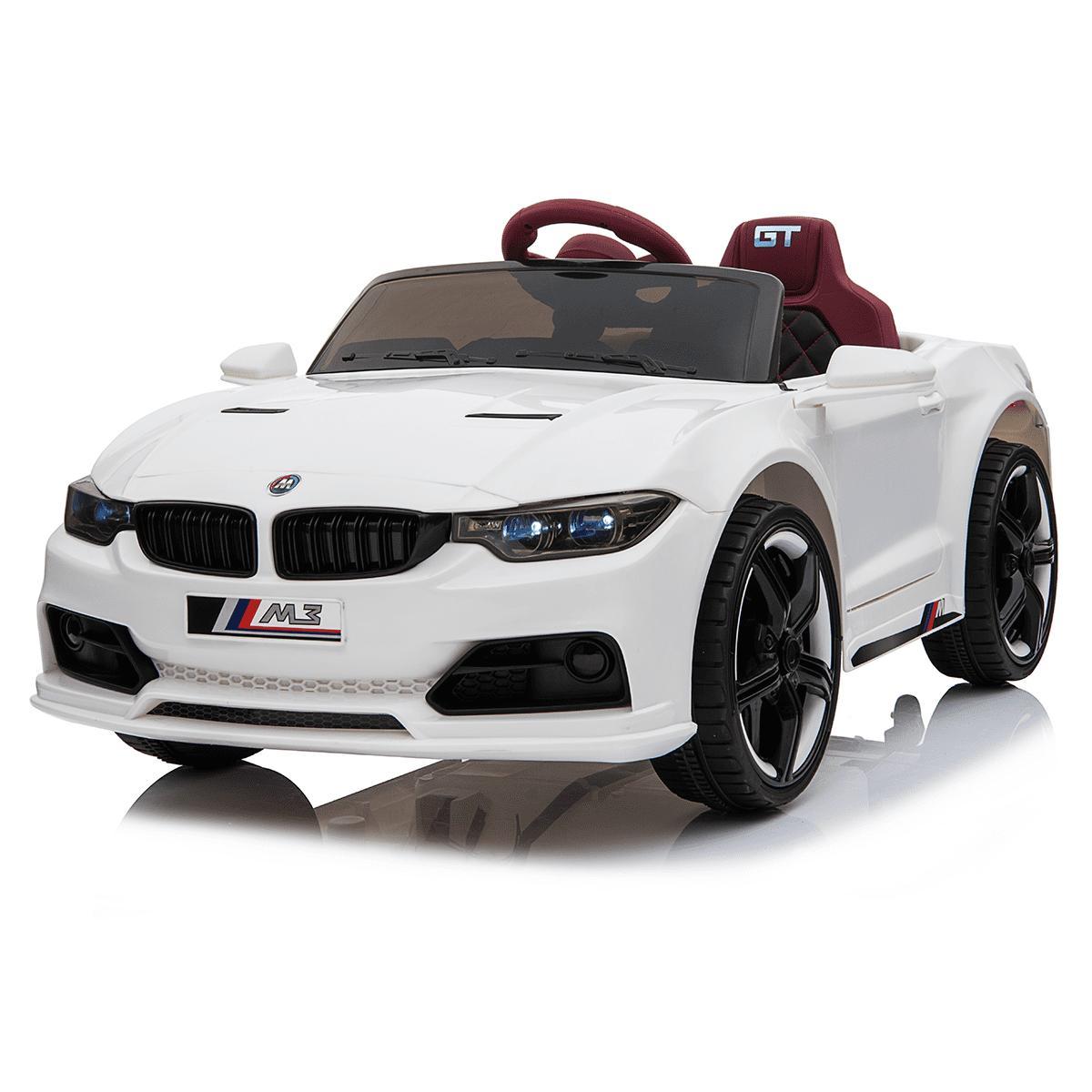 Miniatura Carrinho Elétrico Infantil Mini Bmw M3 Luxo Branco 12V