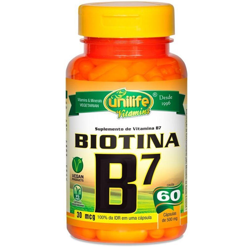 Miniatura Kit 5 Vitamina B7 Biotina 60 Cápsulas Unilife