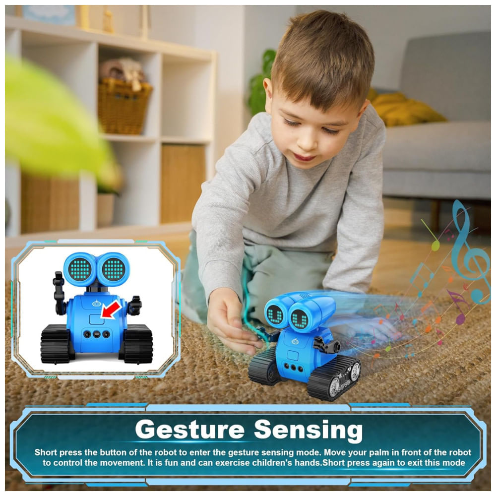 Hamourd Robot Toys: Robô Emo com Função Walkie-Talkie, Sensor de Gestos e Luzes LED Multimodo - Brinquedo para Meninos e Meninas