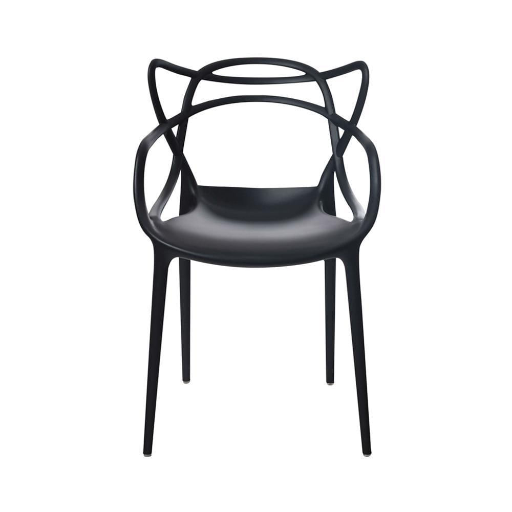 Miniatura Cadeira De Jantar Allegra Pp Preto Rivatti Kit 6 Unidades